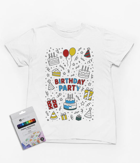Birthday Party Colour-In Kids T-Shirt t-shirt product image 2 from Beast and Beauty
