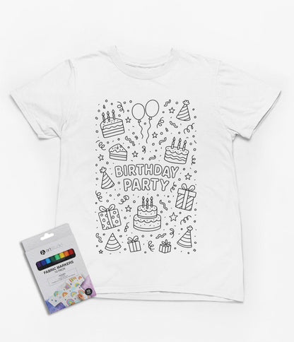 Birthday Party Colour-In Kids T-Shirt t-shirt product image 1 from Beast and Beauty