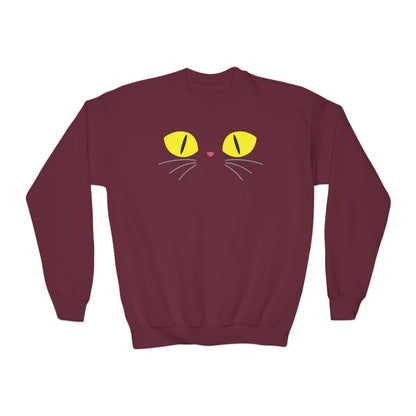 Black Cat Eyes Kids Halloween Sweatshirt - funny t-shirt by Cheeky Business