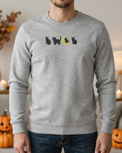 Black Cats Embroidered Sweatshirt worn