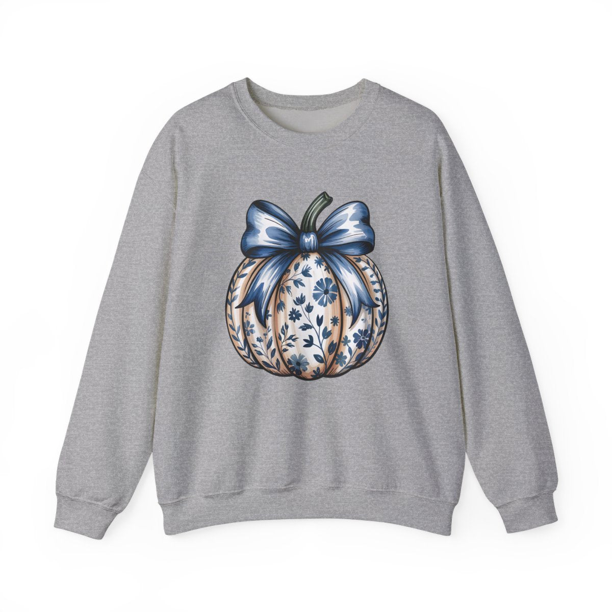 Blue Bow Pumpkin Sweatshirt - funny sweatshirt by Cheeky Business