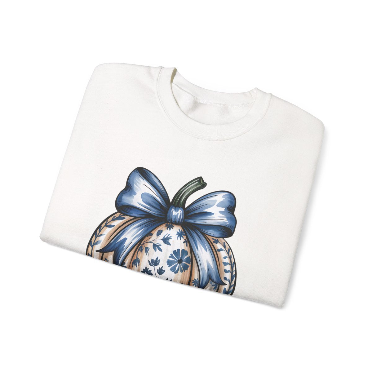 Blue Bow Pumpkin Sweatshirt - funny sweatshirt by Cheeky Business