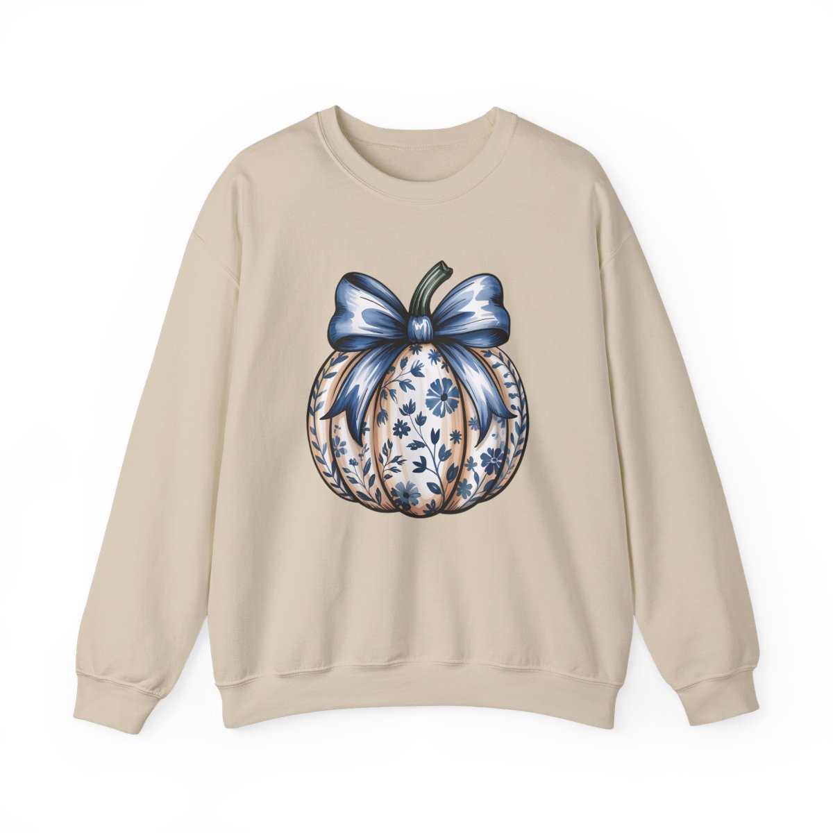 Blue Bow Pumpkin Sweatshirt - funny sweatshirt by Cheeky Business