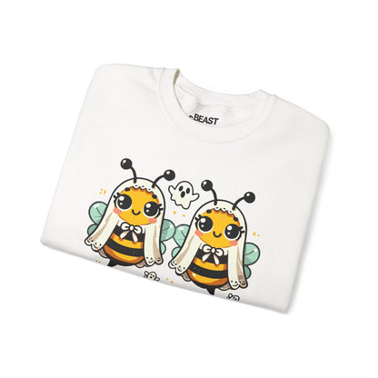 boo bees halloween sweatshirt in multiple colours with ghost bee pun design