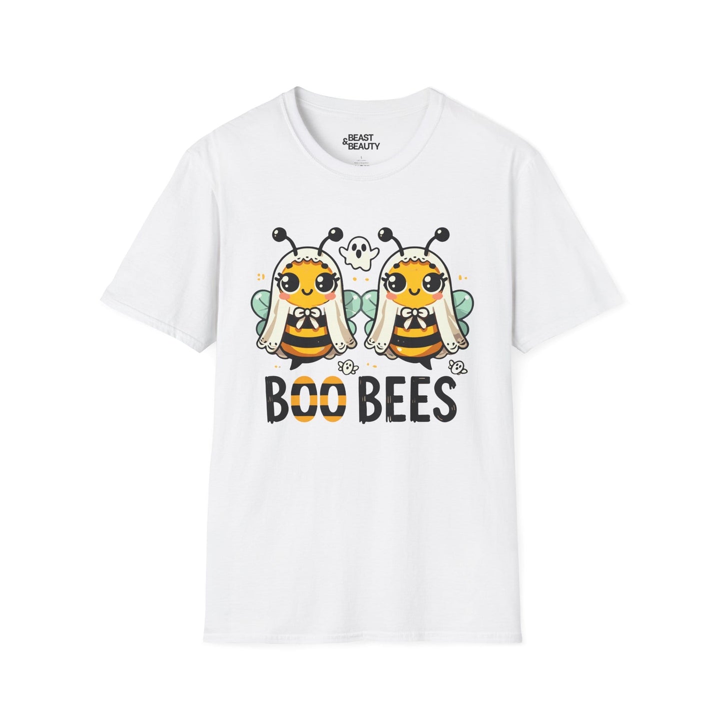 red t-shirt with boo bees funny halloween ghost bee design