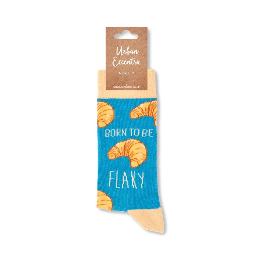 third colour born to be flaky socks funny croissant gift socks unisex