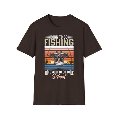 Born To Go Fishing, Forced To Go To School T-Shirt - funny t-shirt by Cheeky Business