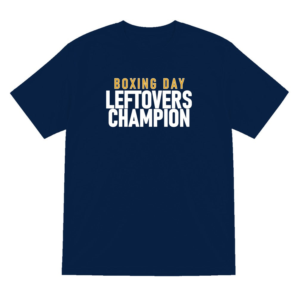 Boxing Day Leftovers Champion Funny Christmas Jumper & T-Shirt T-Shirt in Navy