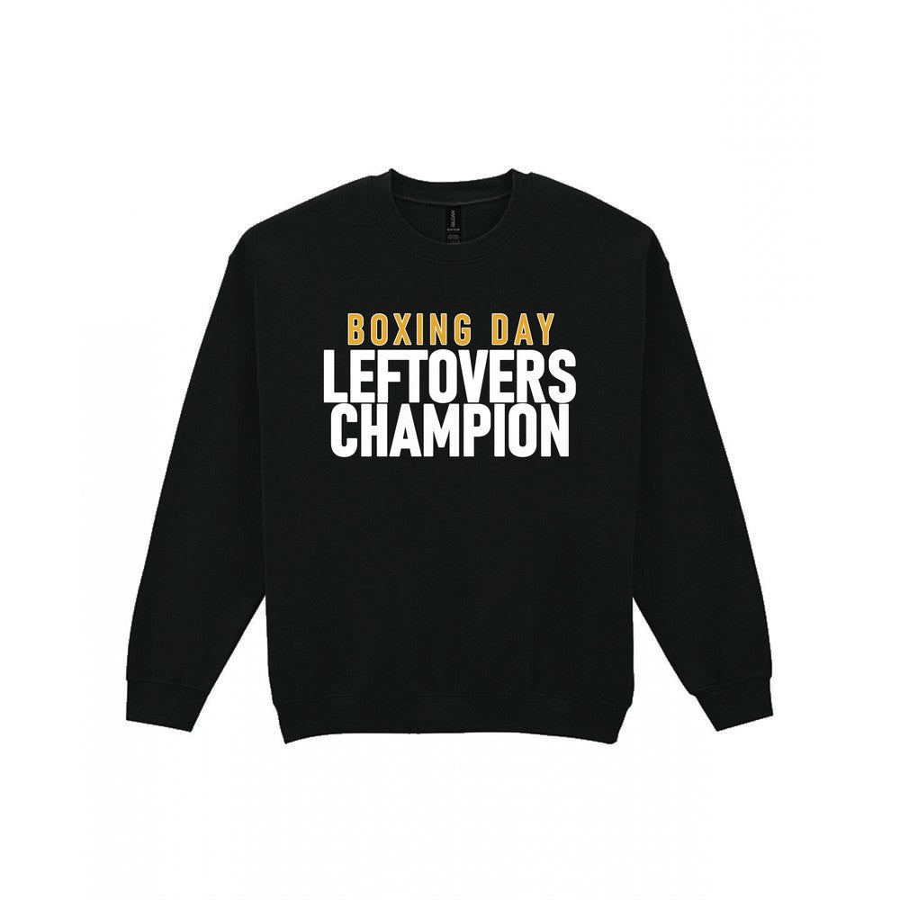Boxing Day Leftovers Champion Funny Christmas Jumper & T-Shirt Sweatshirt in Black