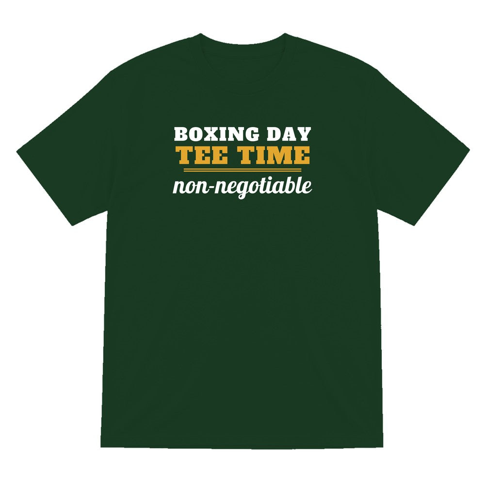 Boxing Day Tee Time Non Negotiable Funny Golf Christmas Jumper & T-Shirt T-Shirt in Forest Green