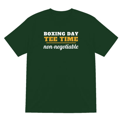 Boxing Day Tee Time Non Negotiable Funny Golf Christmas Jumper & T-Shirt T-Shirt in Forest Green