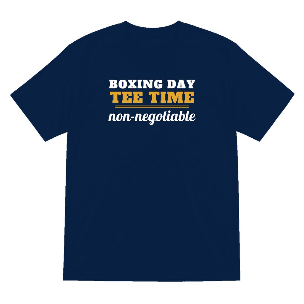 Boxing Day Tee Time Non Negotiable Funny Golf Christmas Jumper & T-Shirt T-Shirt in Navy