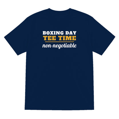 Boxing Day Tee Time Non Negotiable Funny Golf Christmas Jumper & T-Shirt T-Shirt in Navy