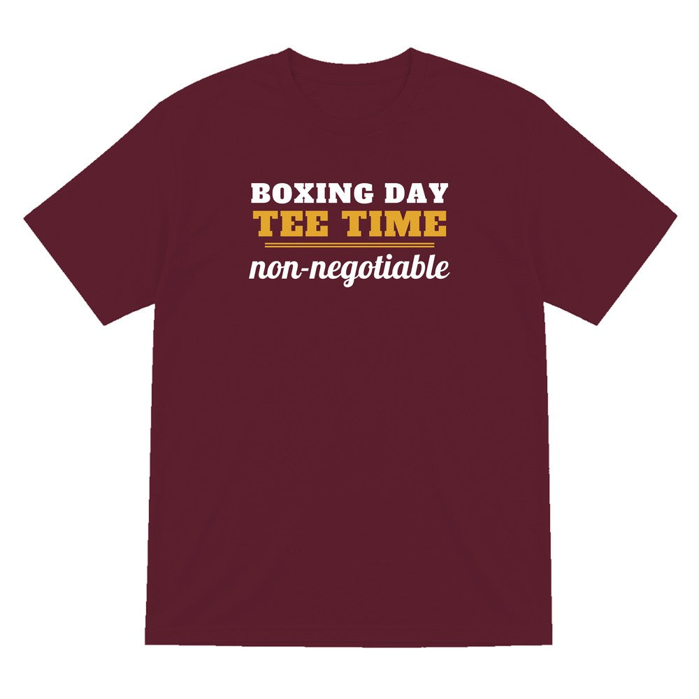 Boxing Day Tee Time Non Negotiable Funny Golf Christmas Jumper & T-Shirt T-Shirt in Maroon