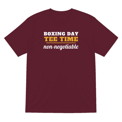Boxing Day Tee Time Non Negotiable Funny Golf Christmas Jumper & T-Shirt T-Shirt in Maroon