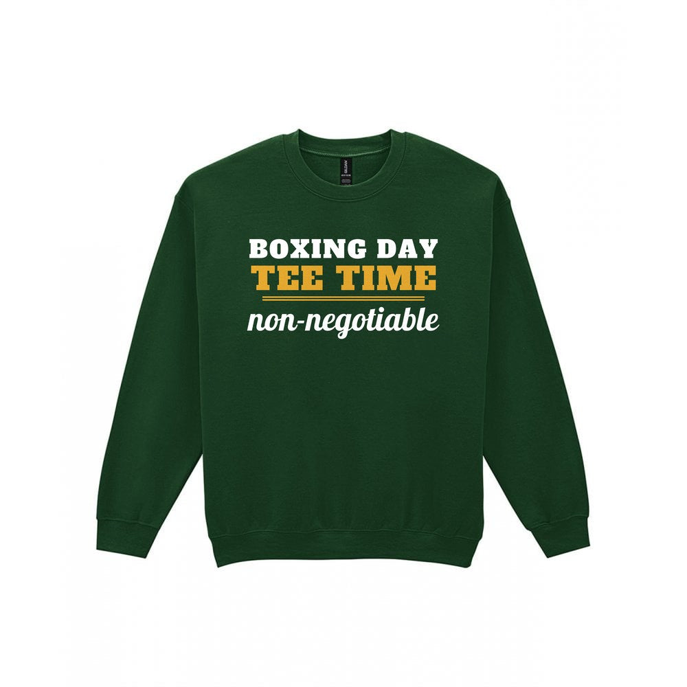 Boxing Day Tee Time Non Negotiable Funny Golf Christmas Jumper & T-Shirt Sweatshirt in Forest Green