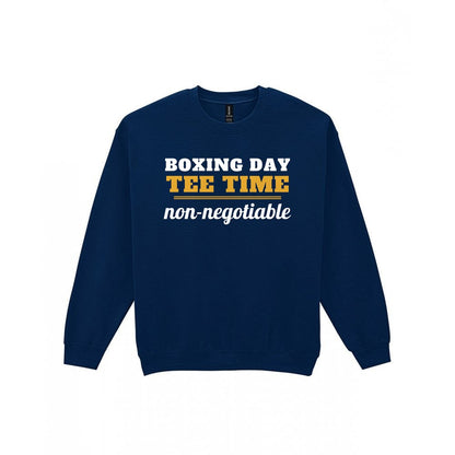 Boxing Day Tee Time Non Negotiable Funny Golf Christmas Jumper & T-Shirt Sweatshirt in Navy