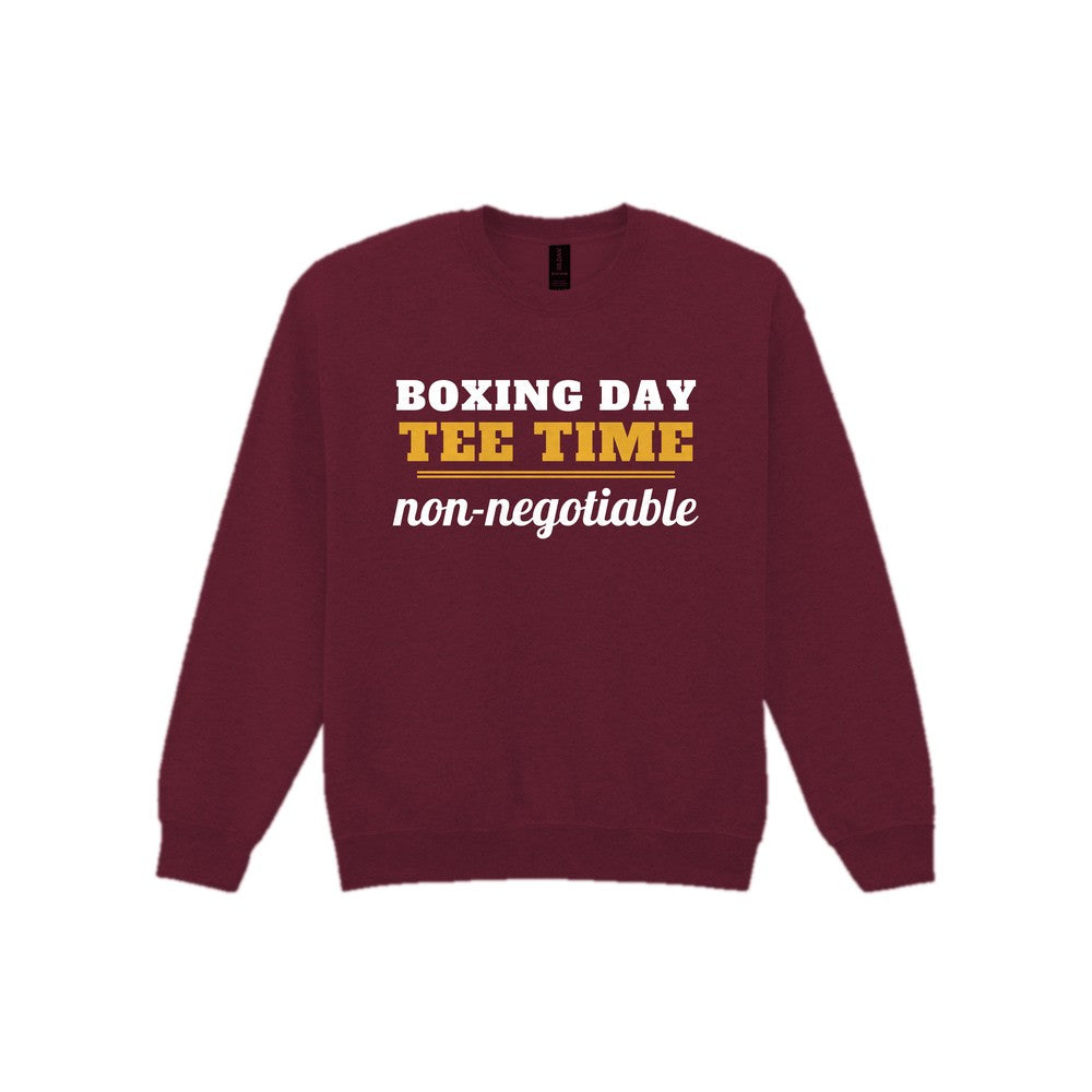 Boxing Day Tee Time Non Negotiable Funny Golf Christmas Jumper & T-Shirt Sweatshirt in Maroon