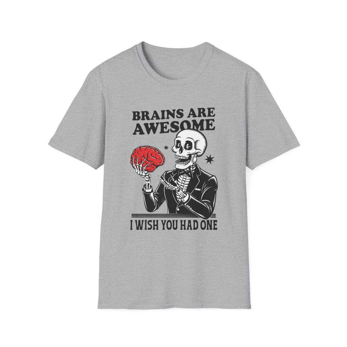 Brains Are Awesome Funny Halloween T-Shirt - funny t-shirt by Cheeky Business