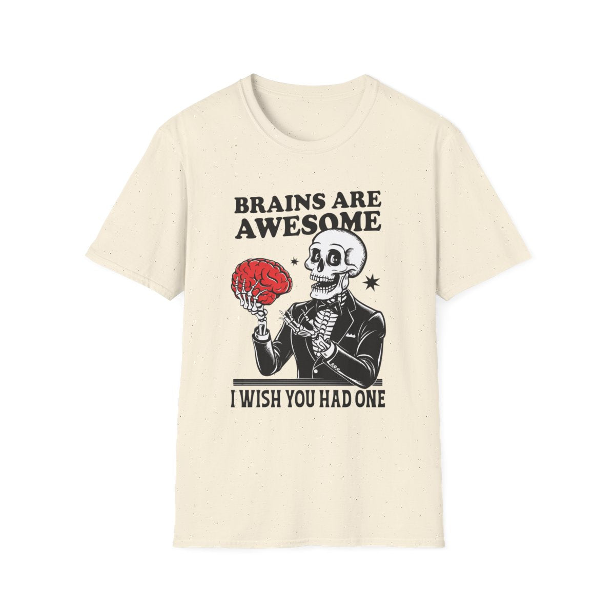 Brains Are Awesome Funny Halloween T-Shirt - funny t-shirt by Cheeky Business