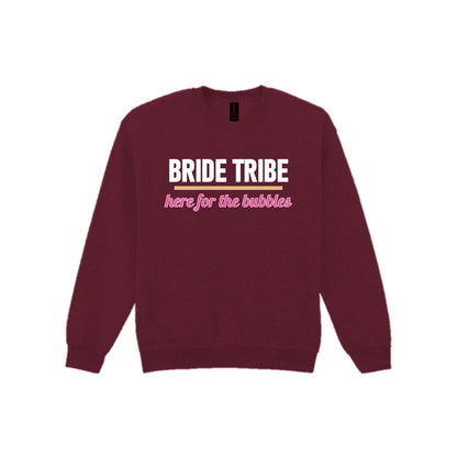 Bride Tribe Here For The Bubbles Hen Do T-Shirt & Sweatshirt Sweatshirt in Maroon