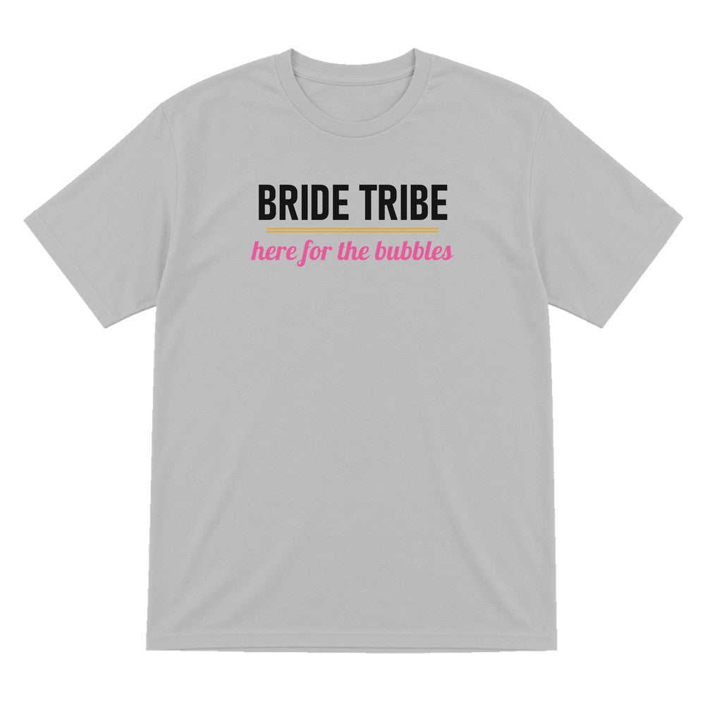 Bride Tribe Here For The Bubbles Hen Do T-Shirt & Sweatshirt T-Shirt in Sport Grey