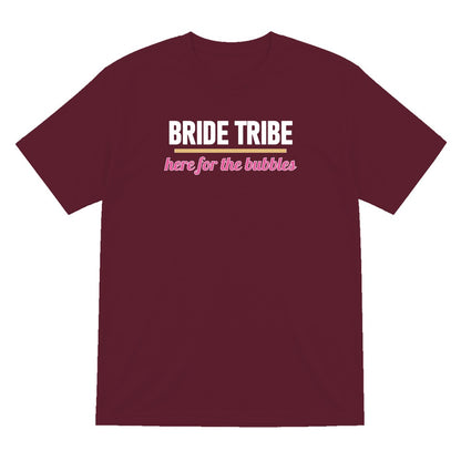 Bride Tribe Here For The Bubbles Hen Do T-Shirt & Sweatshirt T-Shirt in Maroon