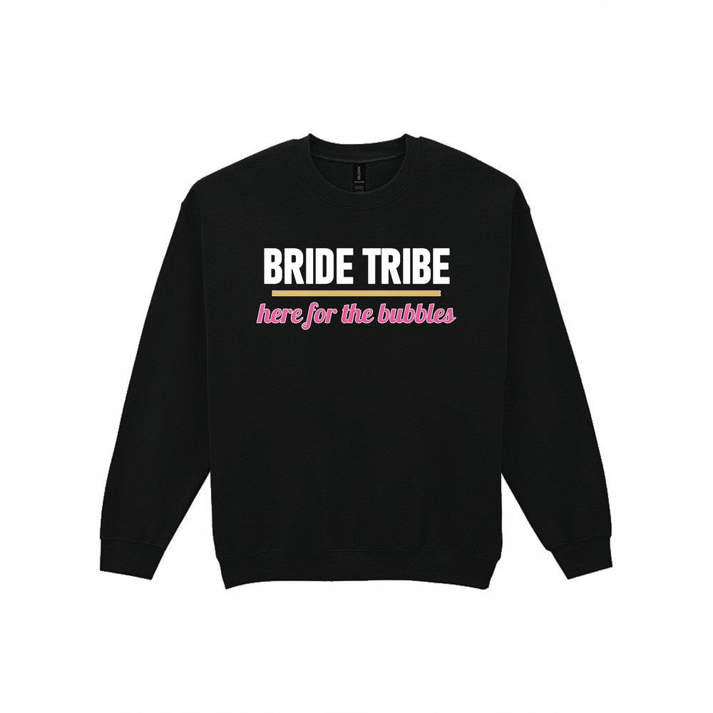 Bride Tribe Here For The Bubbles Hen Do T-Shirt & Sweatshirt Sweatshirt in Black