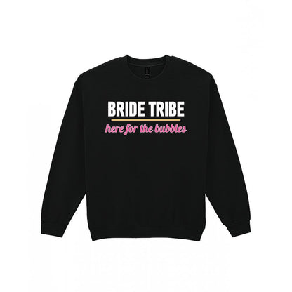 Bride Tribe Here For The Bubbles Hen Do T-Shirt & Sweatshirt Sweatshirt in Black
