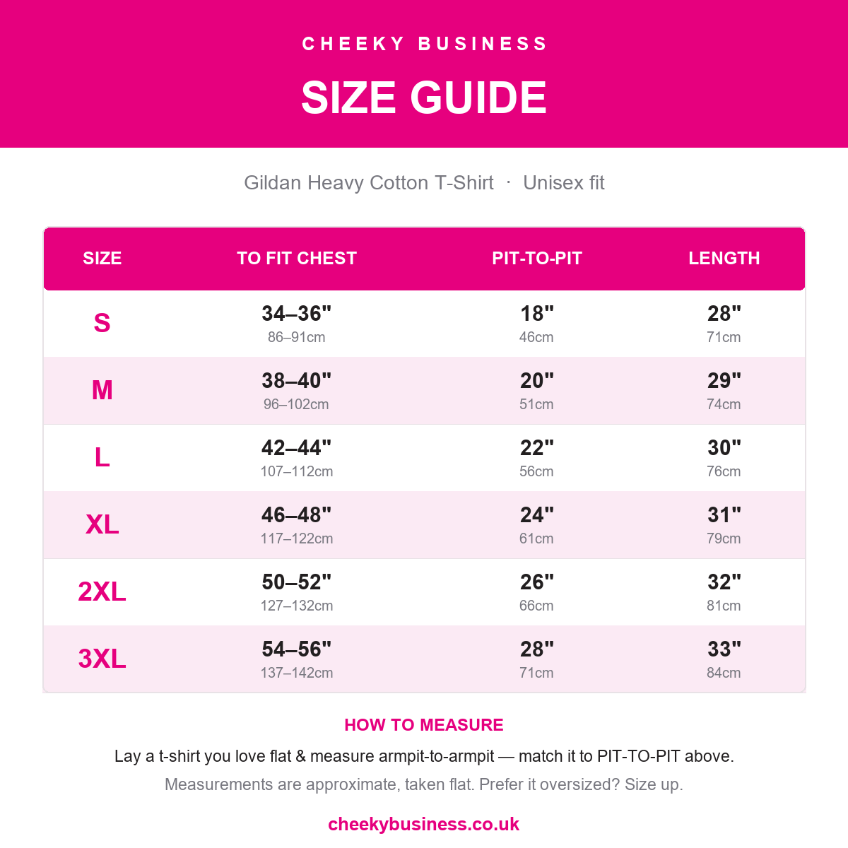 Griswold Christmas T-Shirt size guide (S-3XL)
