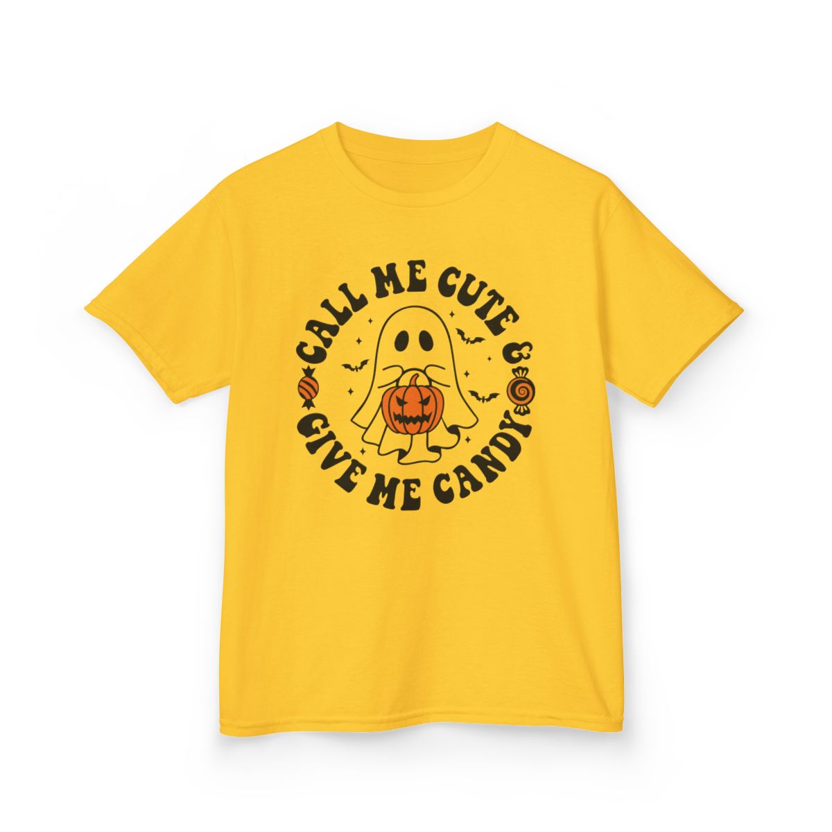 Call Me Cute Give Me Candy Kids Halloween T-Shirt - funny t-shirt by Cheeky Business