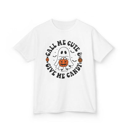 Call Me Cute Give Me Candy Kids Halloween T-Shirt - funny t-shirt by Cheeky Business