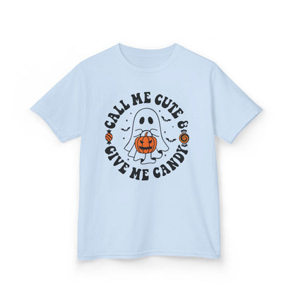 Call Me Cute Give Me Candy Kids Halloween T-Shirt - funny t-shirt by Cheeky Business