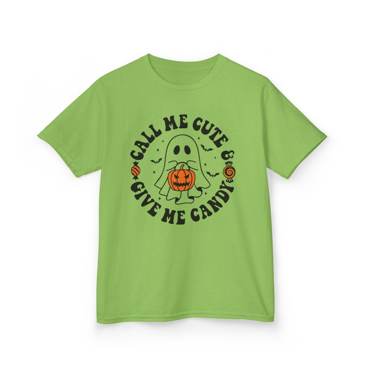 Call Me Cute Give Me Candy Kids Halloween T-Shirt - funny t-shirt by Cheeky Business