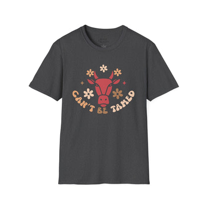 black t-shirt with can't be tamed cowgirl slogan western style
