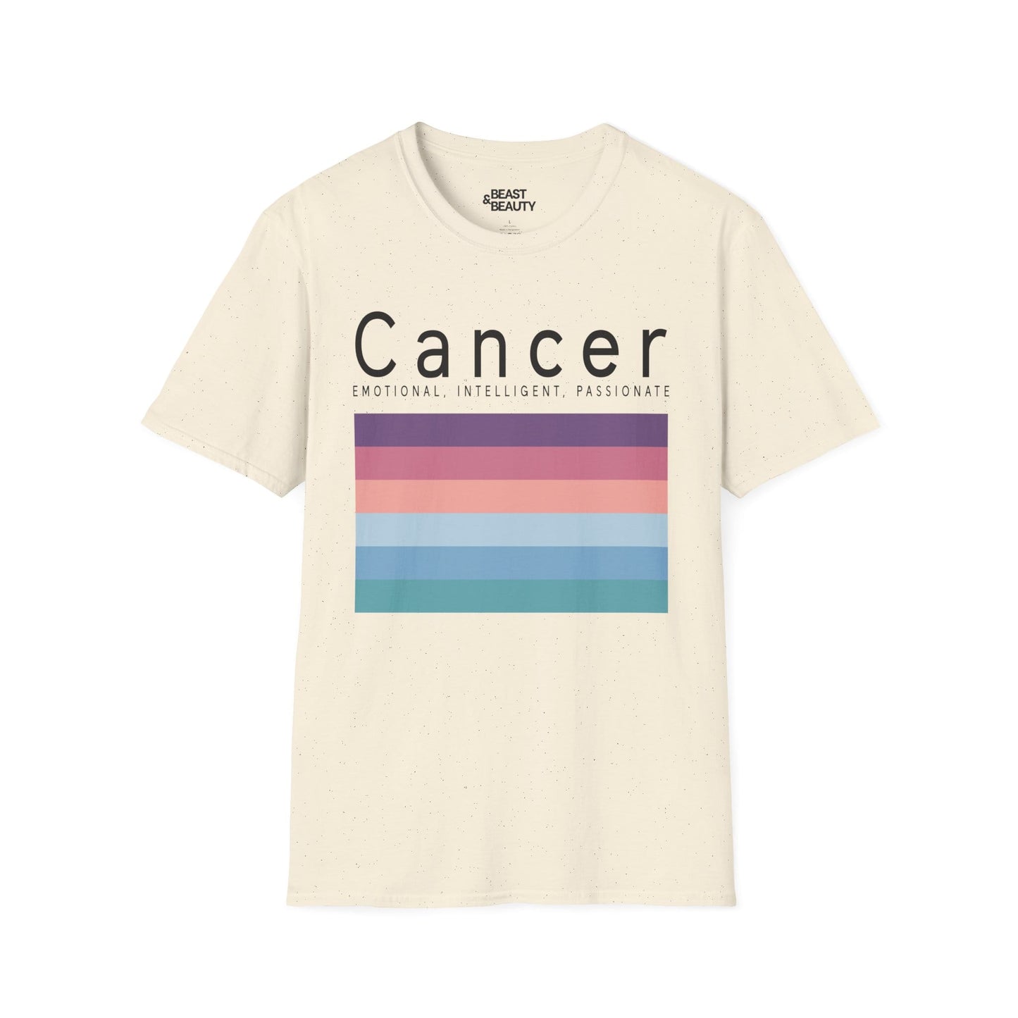 white t-shirt with cancer zodiac sign graphic for birthday gift