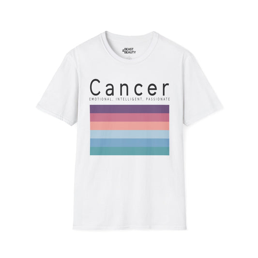light blue t-shirt with minimalist cancer zodiac graphic design for astrology lovers