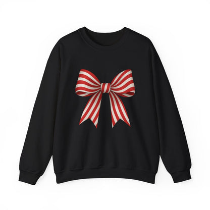 Candy Cane Bow Sweatshirt - funny sweatshirt by Cheeky Business
