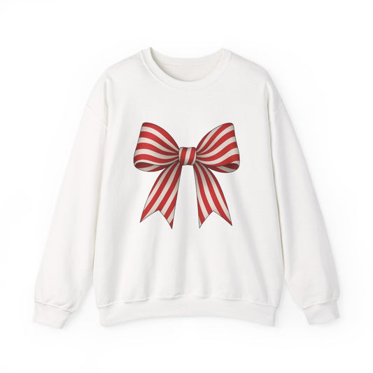 Candy Cane Bow Sweatshirt - funny sweatshirt by Cheeky Business