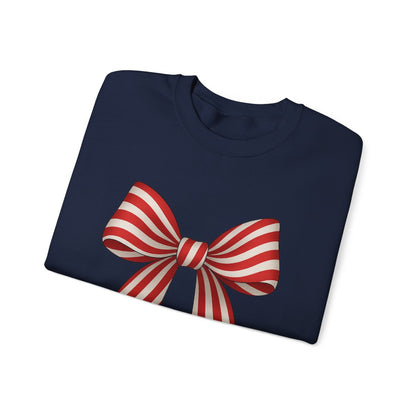 Candy Cane Bow Sweatshirt - funny sweatshirt by Cheeky Business