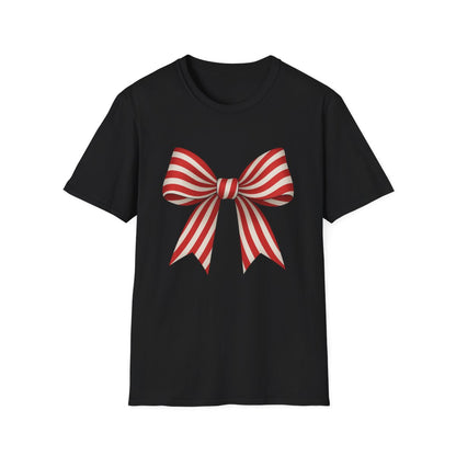Candy Cane Bow T-Shirt - funny t-shirt by Cheeky Business