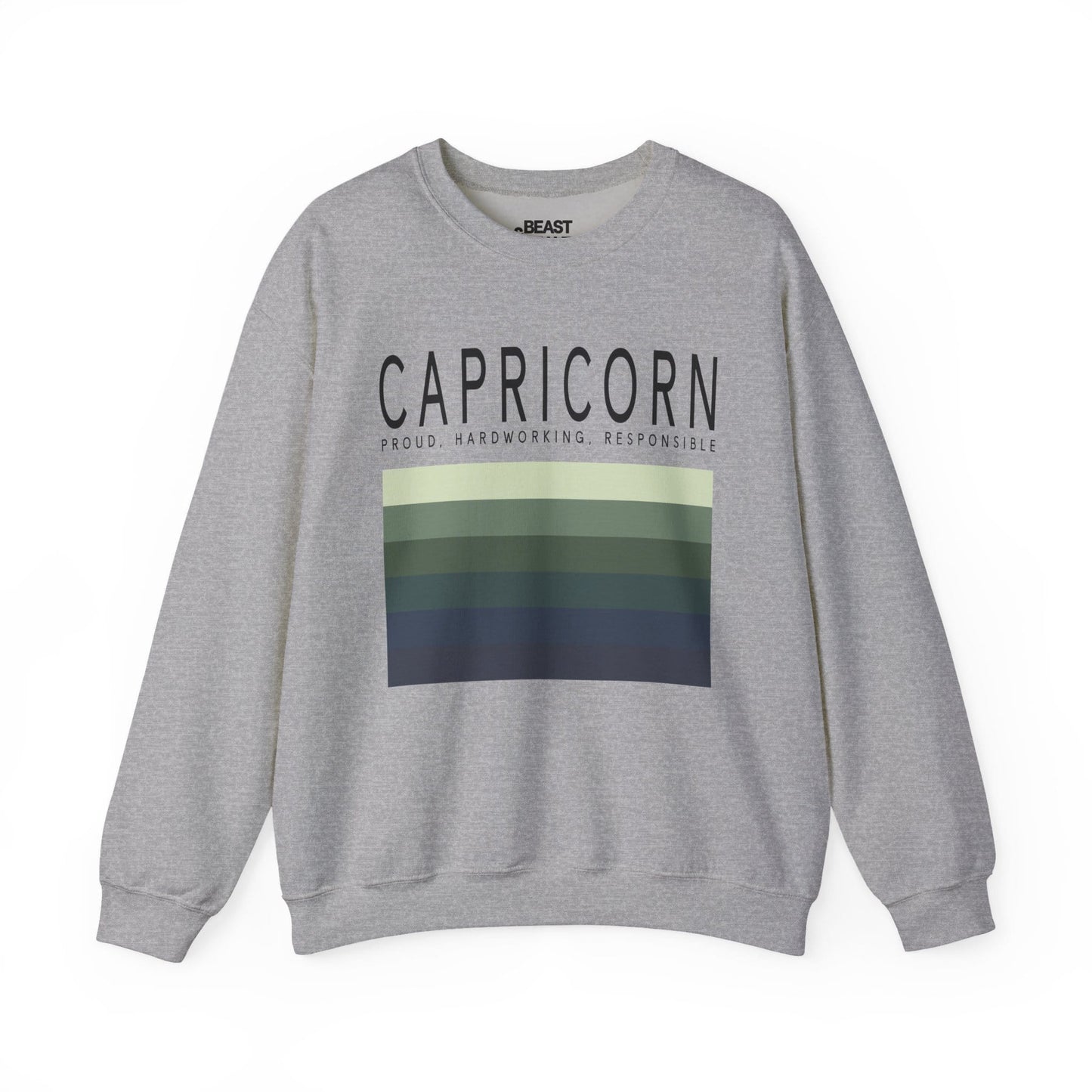 sport grey sweatshirt with retro capricorn star sign graphic for astrology lovers