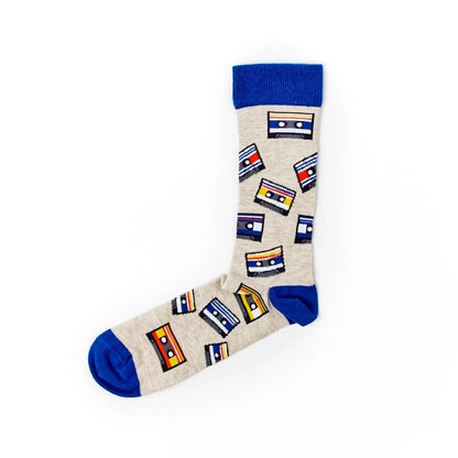 second colour cassette tape novelty socks for music fans