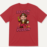 Red Gildan 64000 Beggin' For A Peggin' personalised pirate T-shirt mock-up