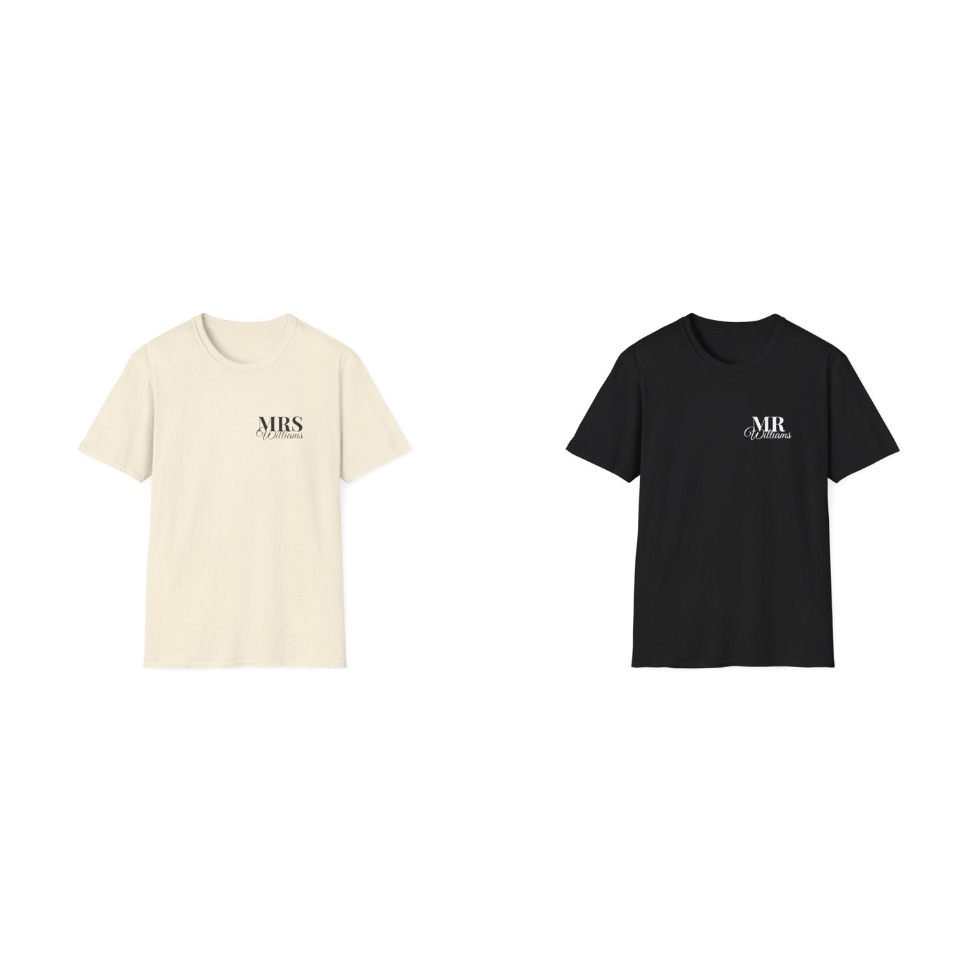 Mr & Mrs Personalised Couples T-Shirt Set matching outfit set product image 1 from Beast and Beauty