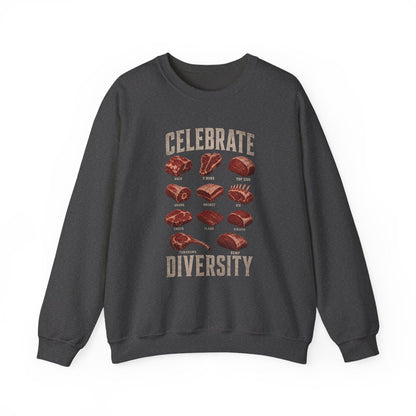 Celebrate Diversity BBQ Sweatshirt - funny sweatshirt by Cheeky Business