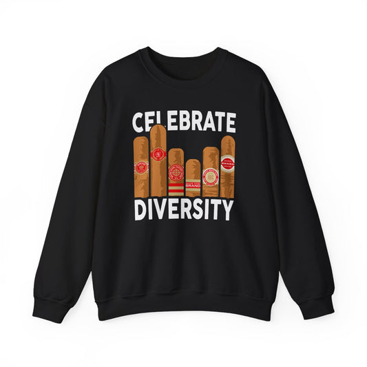 Celebrate Diversity Cigar Lover Sweatshirt - funny sweatshirt by Cheeky Business