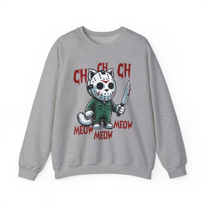 Ch Ch Ch Meow Meow Halloween Cat Sweatshirt - funny sweatshirt by Cheeky Business