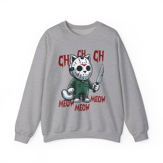 Ch Ch Ch Meow Meow Halloween Cat Sweatshirt - funny sweatshirt by Cheeky Business