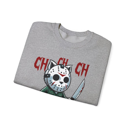 Ch Ch Ch Meow Meow Halloween Cat Sweatshirt - funny sweatshirt by Cheeky Business